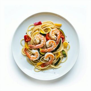 Gluten free - spaghetti verdura e gamberi