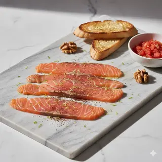 Salmón Marinado Con Cítricos Y Café