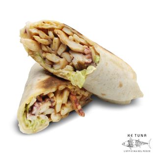 Kebab di polpo e totano in wrap