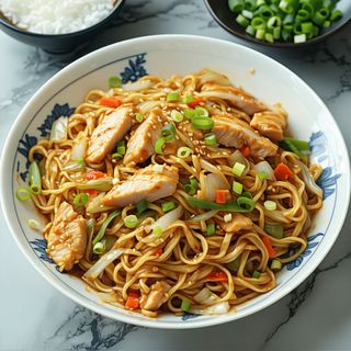 noodles prajit cu pui