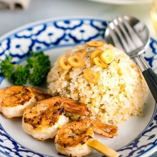 Grilled prawns with basmati rice