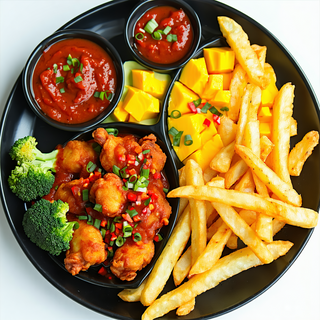 Loaded Fries With Southern Fried Chicken/Buffalo Chicken