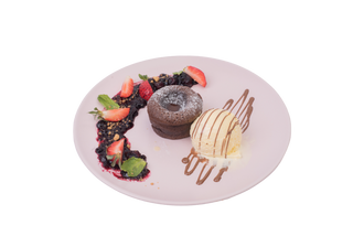 Шоколадово суфле с ванилов сладолед (150г)