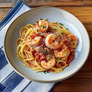 Tagiatelle z krewetkami