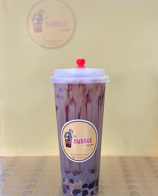 Chocolate Decadence Milk Tea + Cinnamon Roll