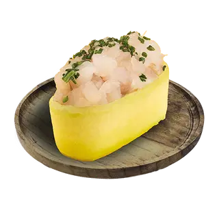 Gunkan Poisson Blanc, Concombre, Ciboulette