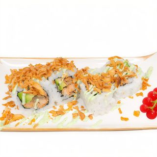 89. Urumaki Salmón Frito Con Aguacate Y Cebolla (8 Uds.)