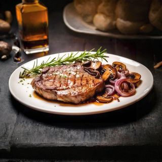 Entrecôte Aux Oignons Et Champignons