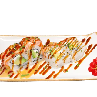 93.Urumaki Salmón Con Aguacate Y Queso Flameado (8 Uds.)