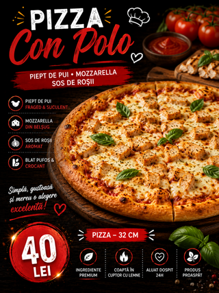 Pizza Con Polo 32cm