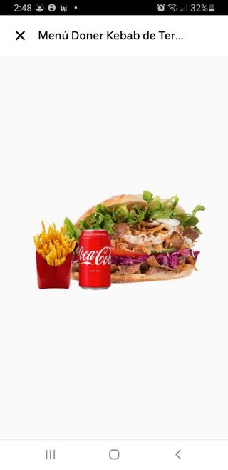 Menú kebab Con Patatas