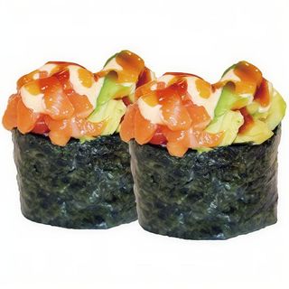 85. Gunkan salmón, aguacate (2 uds.)