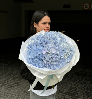 Bukiet 5 niebieskich hortensji