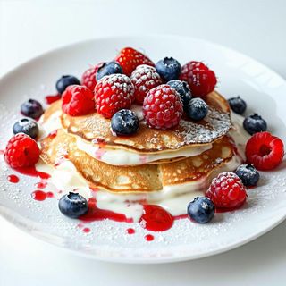 Pancake crema, frutti di bosco