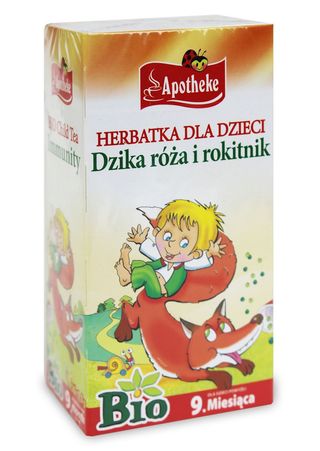 HERBATKA DLA DZIECI - DZIKA ROŻA I ROKITNIK BIO 20 x 1,5 g - APOTHEKE