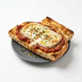Pan De Coca Con Sobrasada Y Queso De Cabra