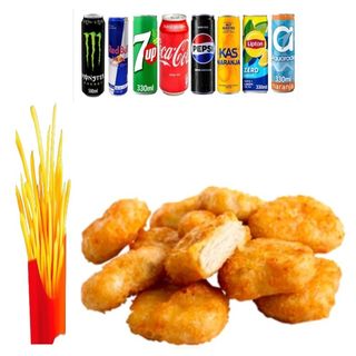 Menú Nuggets de Pollo, 7u + Patatas + Bebida