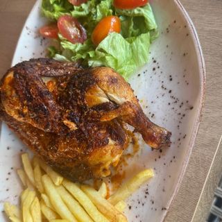 Medio pollo braseado 