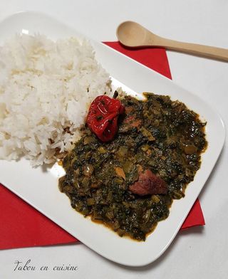Riz Sauce Feuille  (poisson)