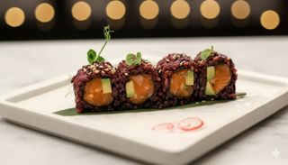 u102 8 Pezzi di uramaki black sake