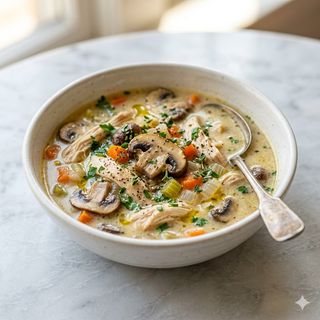 Sopa De Pollo Con Champiñón