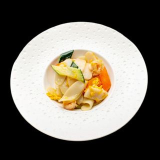 447. GNOCCHI DI RISO CON GAMBERI E VERDURE