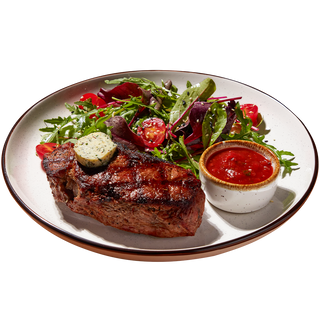 Стейк Нью-Йорк із мікс-салатом