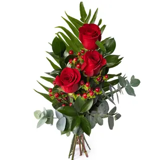 TRES ROSAS COLOR ROJO