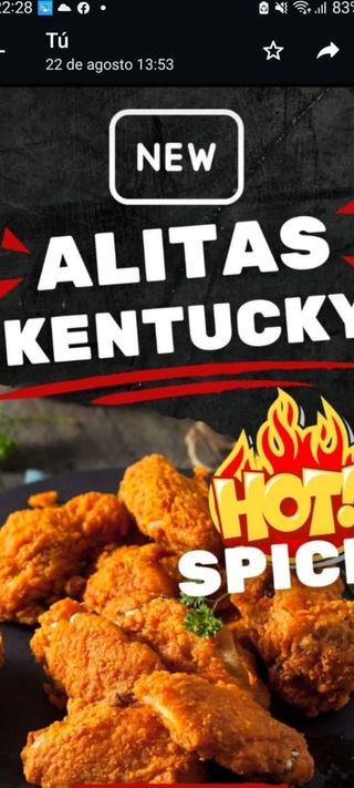 Alitas Kentucky picante medio (5uds)