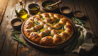 Focaccia cu ulei de masline si rozmarin