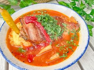 Saramura de crap, mamaligura si ardei iute