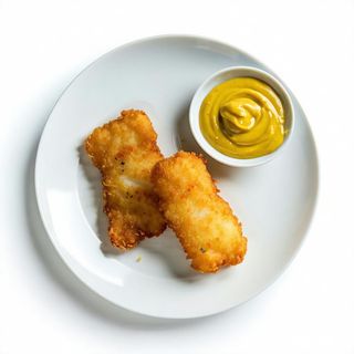 Baccala in pastella e mostarda di peperoni