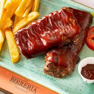 BBQ ribs XXL con patate al forno