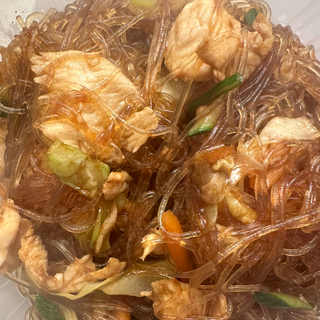 spaghetti  soia con pollo