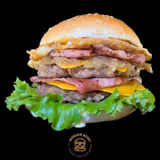 Hamburger di manzo Bonny & Clyde con patatine e salsa a scelta