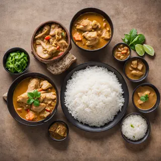 Curry Massaman Con Arroz mas Pollo