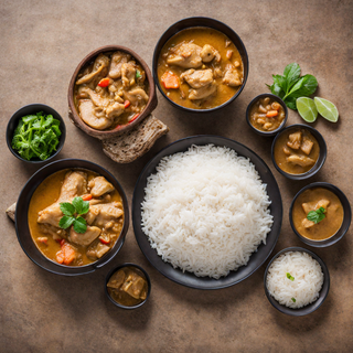 Curry Massaman Con Arroz mas Pollo