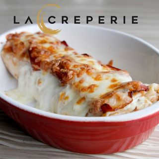 18.Clătită gratinată cu pui și ciuperci