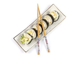 Z okoniem morskim  smażonym na maśle czosnkowym i zielonym piepzem