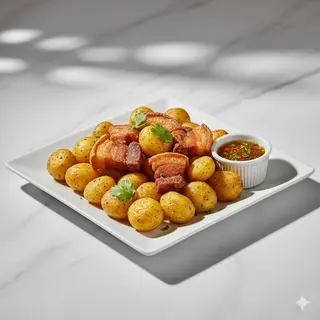 Papa Criolla Con Chicharrón