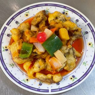 Carne Vegetal Con Salsa Agridulce