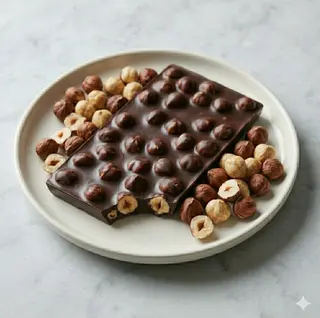 Tavoletta cioccolato fondente 60% e  nocciola