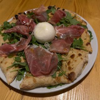 Focaccia Crudo, Burrata & Rucola