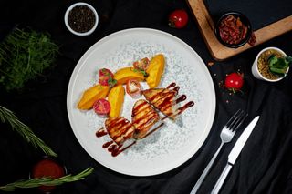 Pui teriyaki cu piure morcovi