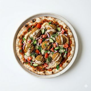 Pizza Turca Vegetal con Falafel