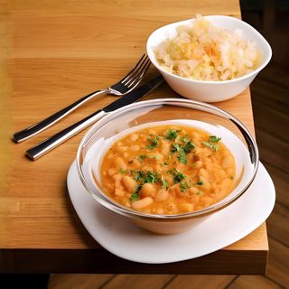 Iahnie de fasole cu varză alba/murata