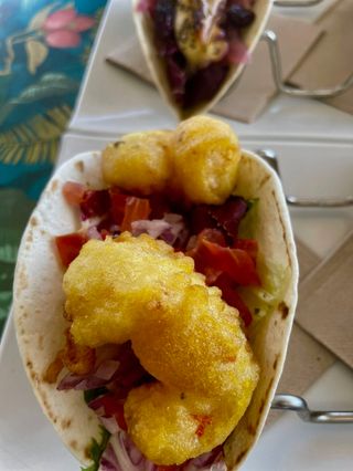 Taco de gambón en tempura
