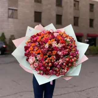 101 кустовая микс роза