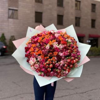 101 кустовая микс роза