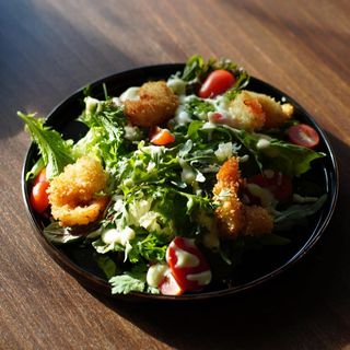 Салат теплый "Креветки васаби"